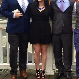 Simple black wrap around dress